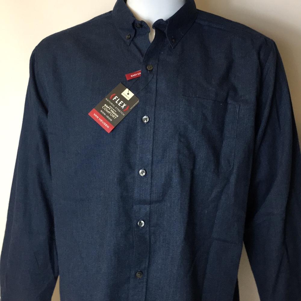Van Heusen FLEX Comfort Light Flannel Large Blue
